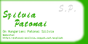 szilvia patonai business card